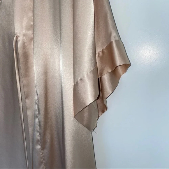 Silky Sheen Short Satin Robe Kimono M/L Gold - Picture 5 of 8